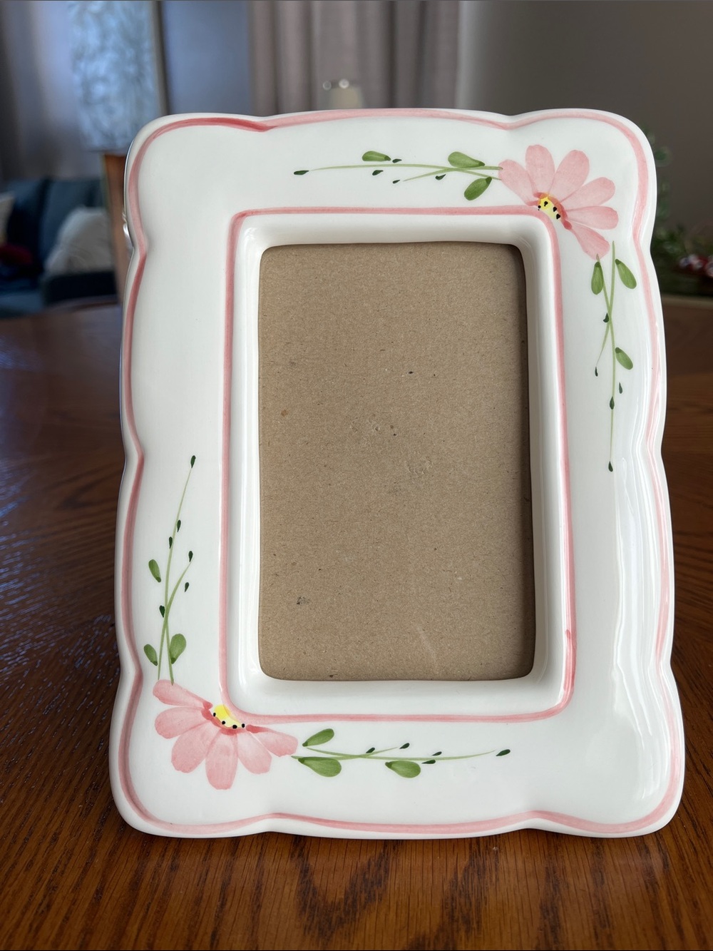 Fetco Ceramic Pink Floral Picture Frame